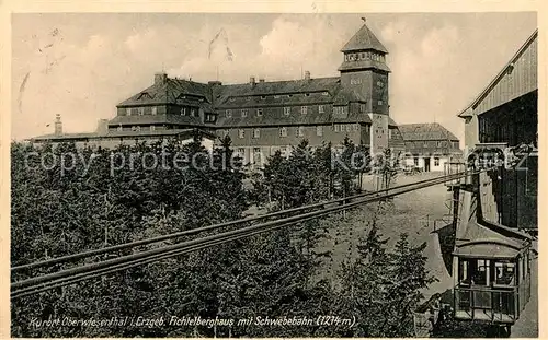 AK / Ansichtskarte Oberwiesenthal_Erzgebirge Fichtelberghaus mit Schwebebahn Oberwiesenthal Erzgebirge