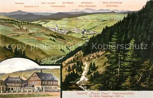 AK / Ansichtskarte Oberwiesenthal_Erzgebirge Gasthof Neues Haus Boehm Mittelgebirge Oberwiesenthal Erzgebirge