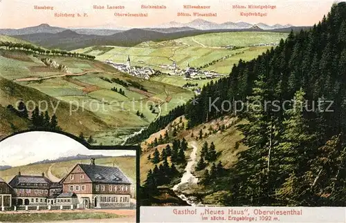 AK / Ansichtskarte Oberwiesenthal_Erzgebirge Gasthof Neues Haus Boehm Mittelgebirge Oberwiesenthal Erzgebirge