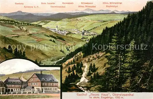 AK / Ansichtskarte Oberwiesenthal_Erzgebirge Gasthof Neues Haus Boehm Mittelgebirge Oberwiesenthal Erzgebirge