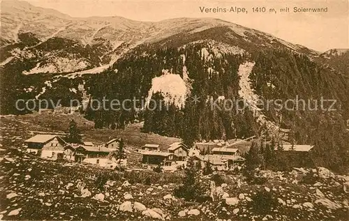 AK / Ansichtskarte Mittenwald_Bayern Vereins Alpe mit Soiernwand  Mittenwald Bayern