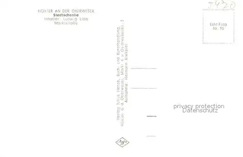 AK / Ansichtskarte Hoexter_Weser Stadtschenke Hoexter Weser