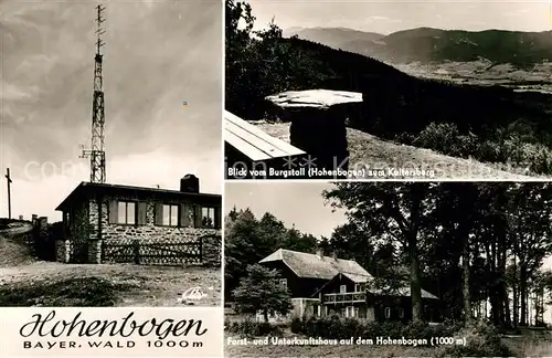 AK / Ansichtskarte Bayerischer_Wald Hohenbogen Blick vom Burgstall zum Kaltersberg Forst und Unterkunftshaus Bayerischer Wald