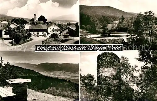 AK / Ansichtskarte Rimbach_Bayrischer_Wald Ortsblick Bad Burgstall Hohenbogen Kaitersberg Burg Lichtenegg Rimbach_Bayrischer_Wald