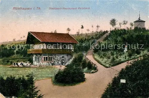 AK / Ansichtskarte Muehlhausen_Thueringen Stadtpark Restaurant Parkhaus Muehlhausen Thueringen