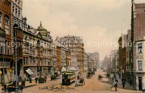 AK / Ansichtskarte Cardiff_Wales St. Mary s Street Cardiff_Wales