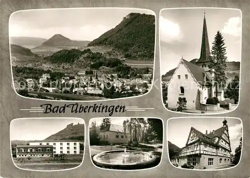 AK / Ansichtskarte Bad_ueberkingen Landschaftspanorama Kirche Fachwerkhaus Brunnen Hotelfachschule Bromsilber Bad_ueberkingen