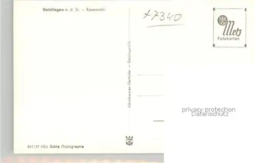 AK / Ansichtskarte Geislingen_Steige Rosendohl Geislingen_Steige