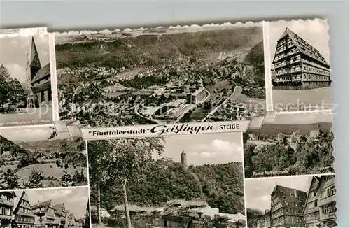 AK / Ansichtskarte Geislingen_Steige Kirche Pfarrhaus Alter Bau Heimatmuseum Burgruine Helfenstein Altstadt oedenturm Geislingen_Steige