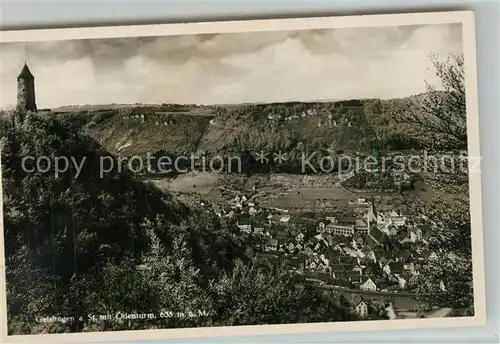 AK / Ansichtskarte Geislingen_Steige Panorama Blick ins Tal oedenturm Schwaebische Alb Geislingen_Steige