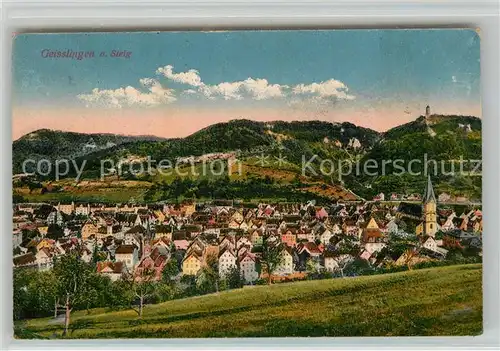 AK / Ansichtskarte Geislingen_Steige Panorama mit Blick zum oedenturm Schwaebische Alb Geislingen_Steige