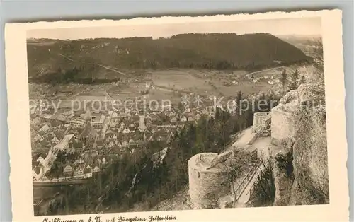 AK / Ansichtskarte Geislingen_Steige Burgruine Helfenstein Schwaebische Alb Blick ins Tal Geislingen_Steige