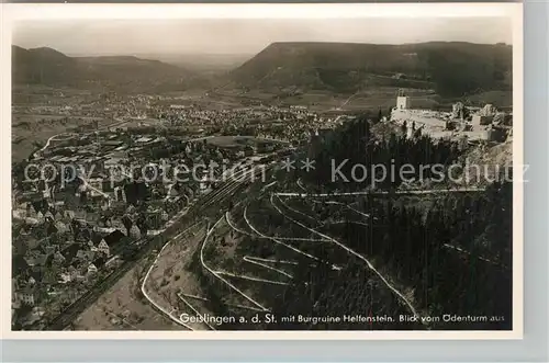 AK / Ansichtskarte Geislingen_Steige Panorama Blick vom oedenturm aus Burg Helfenstein Schwaebische Alb Geislingen_Steige
