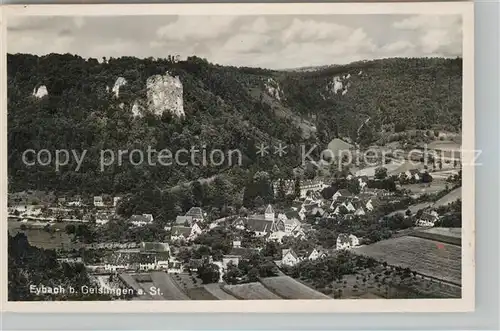 AK / Ansichtskarte Eybach_Geislingen_Steige Panorama mit Blick zum Himmelsfelsen Schwaebische Alb Eybach_Geislingen_Steige