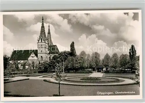 AK / Ansichtskarte Goeppingen Oberhofenkirche Park Brunnenhaus Goeppingen