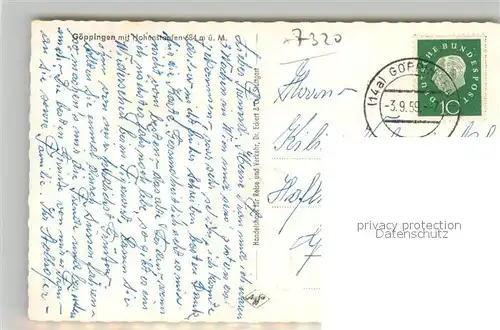 AK / Ansichtskarte Goeppingen Stadtpanorama mit Blick zum Hohenstaufen Goeppingen