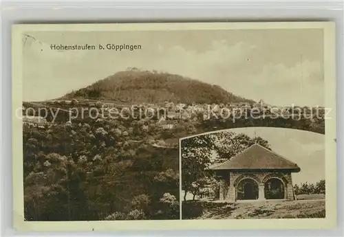 AK / Ansichtskarte Goeppingen Landschaftspanorama mit Blick zum Hohenstaufen Schutzhuette Goeppingen