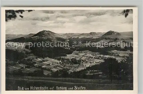 AK / Ansichtskarte Goeppingen Landschaftspanorama Blick vom Hohenstaufen auf Rechberg und Stuifen Goeppingen