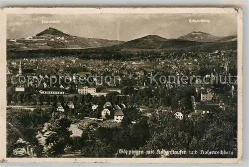 AK / Ansichtskarte Goeppingen Stadtpanorama mit Blick zum Hohenstaufen und Hohenrechberg Goeppingen