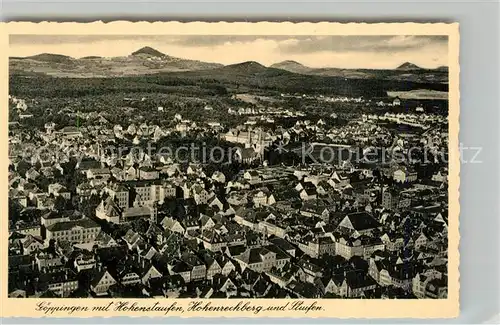AK / Ansichtskarte Goeppingen mit Kaiserbergen Stuifen Hohenstaufen Hohenrechberg Fliegeraufnahme Goeppingen