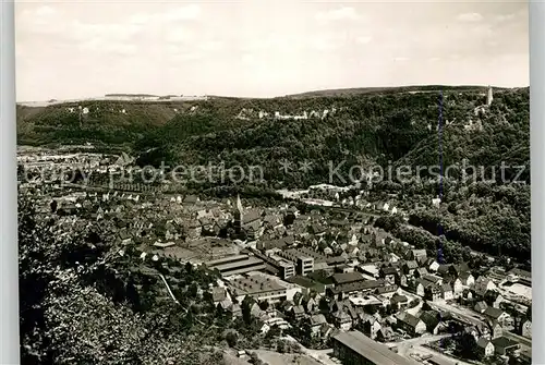 AK / Ansichtskarte Geislingen_Steige Panorama mit oedenturm und Burgruine Helfenstein Schwaebische Alb Geislingen_Steige