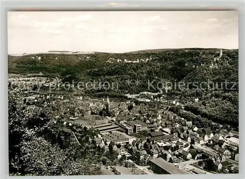 AK / Ansichtskarte Geislingen_Steige Panorama mit oedenturm und Burgruine Helfenstein Schwaebische Alb Geislingen_Steige