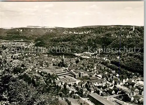 AK / Ansichtskarte Geislingen_Steige Panorama mit oedenturm und Burgruine Helfenstein Schwaebische Alb Geislingen_Steige