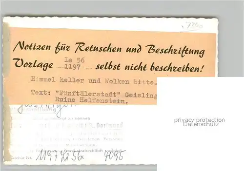 AK / Ansichtskarte Geislingen_Steige Burgruine Helfenstein Fuenftaelerstadt Schwaebische Alb Geislingen_Steige