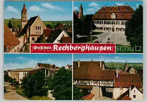 AK / Ansichtskarte Rechberghausen Kirche Rathaus Schule Fachwerk Rechberghausen
