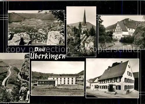 AK / Ansichtskarte Bad_ueberkingen Panorama Kirche Partie am Fluss Hotelfachschule Autobahn Felsen Bromsilber Bad_ueberkingen