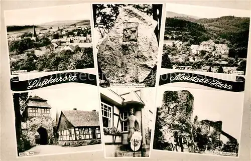 AK / Ansichtskarte Neustadt_Harz Panorama Kurheim Altes Tor Roland Ruine Hohnstein Neustadt_Harz