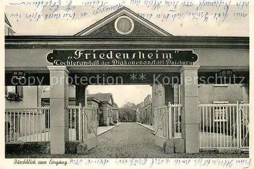 AK / Ansichtskarte Haan_Rheinland Friedensheim Durchblick vom Eingang Diakonenanstalt Haan_Rheinland