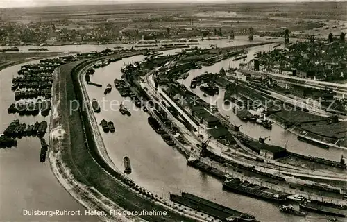 AK / Ansichtskarte Ruhrort Hafen Fliegeraufnahme Ruhrort