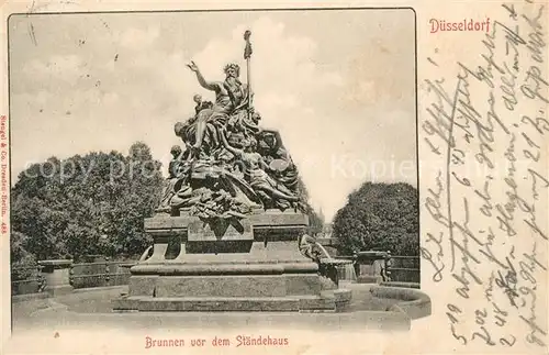 AK / Ansichtskarte Duesseldorf Brunnen vor dem Staendehaus Duesseldorf