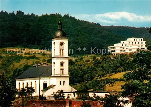 AK / Ansichtskarte Bollendorf_Suedeifel Katholische Kirche St Michael und Grenzland Jugendherberge Bollendorf_Suedeifel