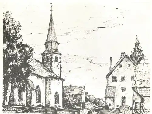 AK / Ansichtskarte Sinspelt Wallfahrtskirche Weidingen 12. Jhdt. Zeichnung Kuenstlerkarte Sinspelt