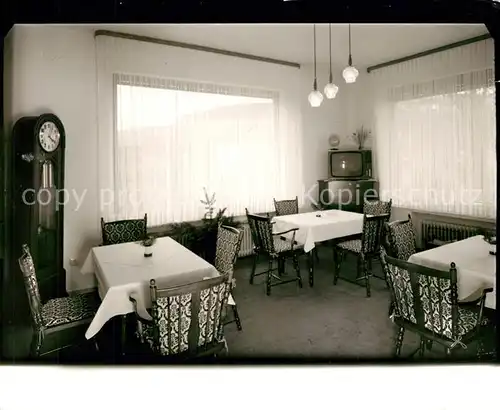 AK / Ansichtskarte Wingeshausen Pension An der Helle Fruehstuecksraum Wingeshausen