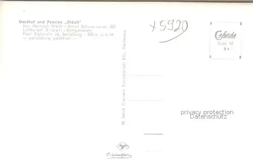 AK / Ansichtskarte Didoll Gasthof Pension Luftkurort Wittgensteiner Bergland Winterlandschaft Didoll