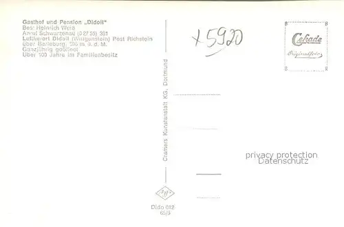 AK / Ansichtskarte Didoll Gasthof Pension Luftkurort Wittgensteiner Bergland Didoll