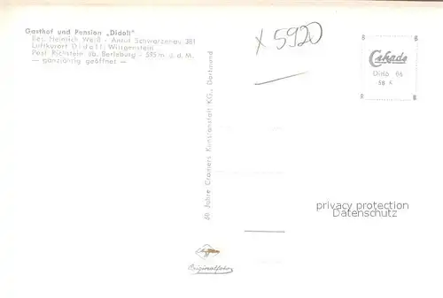 AK / Ansichtskarte Didoll Gasthof Pension Didoll Wittgensteiner Bergland im Winter Didoll
