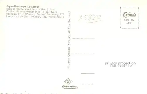 AK / Ansichtskarte Latzbruch Jugendherberge Latzbruch