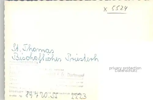 AK / Ansichtskarte St_Thomas_Eifel Bischoefliches Priesterhaus Innenansicht St_Thomas_Eifel