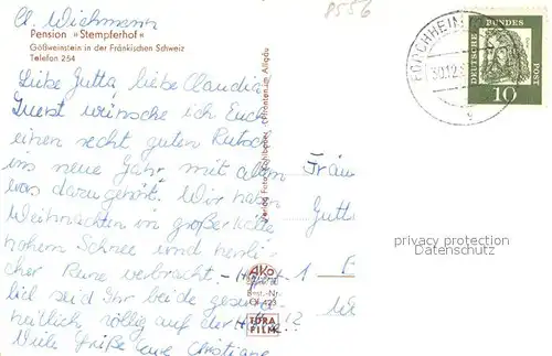 AK / Ansichtskarte Goessweinstein Pension Stempferhof Goessweinstein