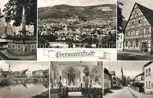 AK / Ansichtskarte Ebermannstadt Fachwerk Panorama Brunnen Ebermannstadt