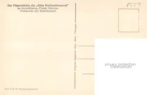 AK / Ansichtskarte Streitberg_Oberfranken Pilgerstueblein Alten Kurrhausbrennerei Streitberg Oberfranken
