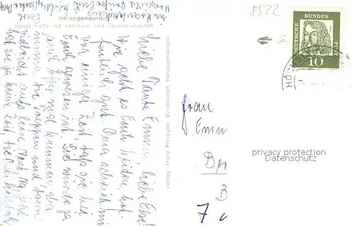 AK / Ansichtskarte Herzogenaurach Hauptstrasse Vehnturm Fachwerk Herzogenaurach