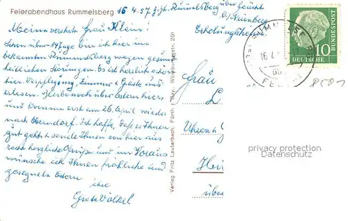 AK / Ansichtskarte Rummelsberg Feierabendhaus Rummelsberg