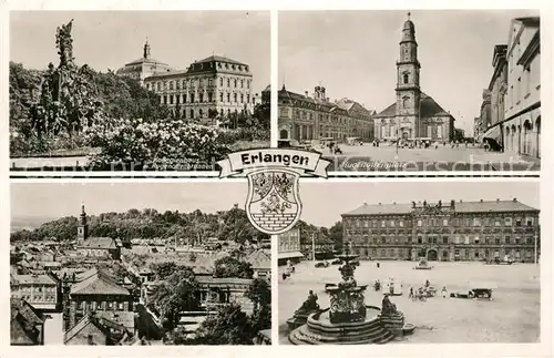 AK / Ansichtskarte Erlangen Hugenottenplatz Schloss Panorama Erlangen