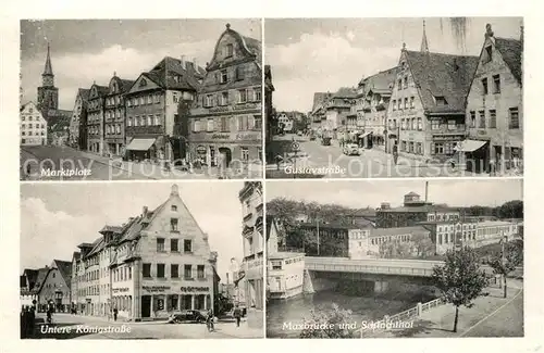 AK / Ansichtskarte Fuerth_Bayern Marktplatz Maxbruecke Koenigstrasse Gustavstrasse Fuerth Bayern