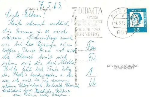 AK / Ansichtskarte Fuerth_Bayern Marktplatz Maxbruecke Koenigstrasse Gustavstrasse Fuerth Bayern